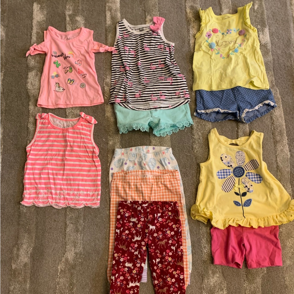 Toddler girls mix and match clothing; 8 total